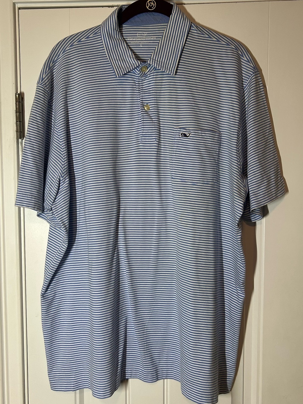 Vineyard Vines Light Blue & White Striped Polo